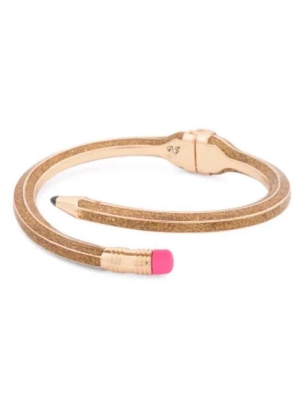 Betsey Johnson Gold Glitter Pencil Hinged Bracelet Teacher